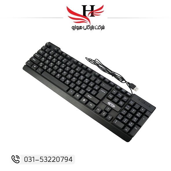 کیبورد سیم دار دیتکس DETEX-D110 با اتصال USB مناسب کامپیوتر اداری و خانگی - خرید کیبورد DETEX D110